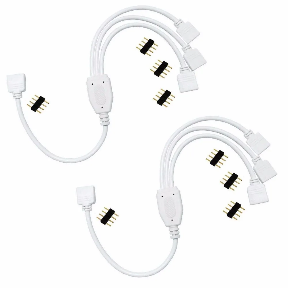 4 Pin Светодиодный Splitter кабель Flex Светодиодные ленты Разъем 3 Way сплиттер от одного