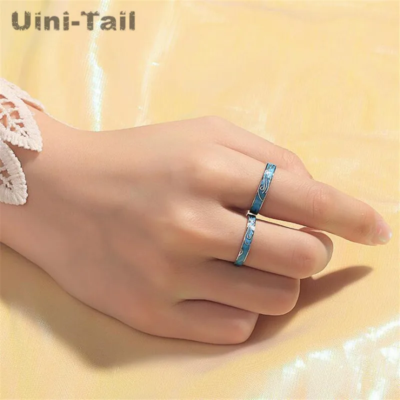 Uini-Tail2019 Новое поступление кольцо из стерлингового серебра 925 пробы с рыбками