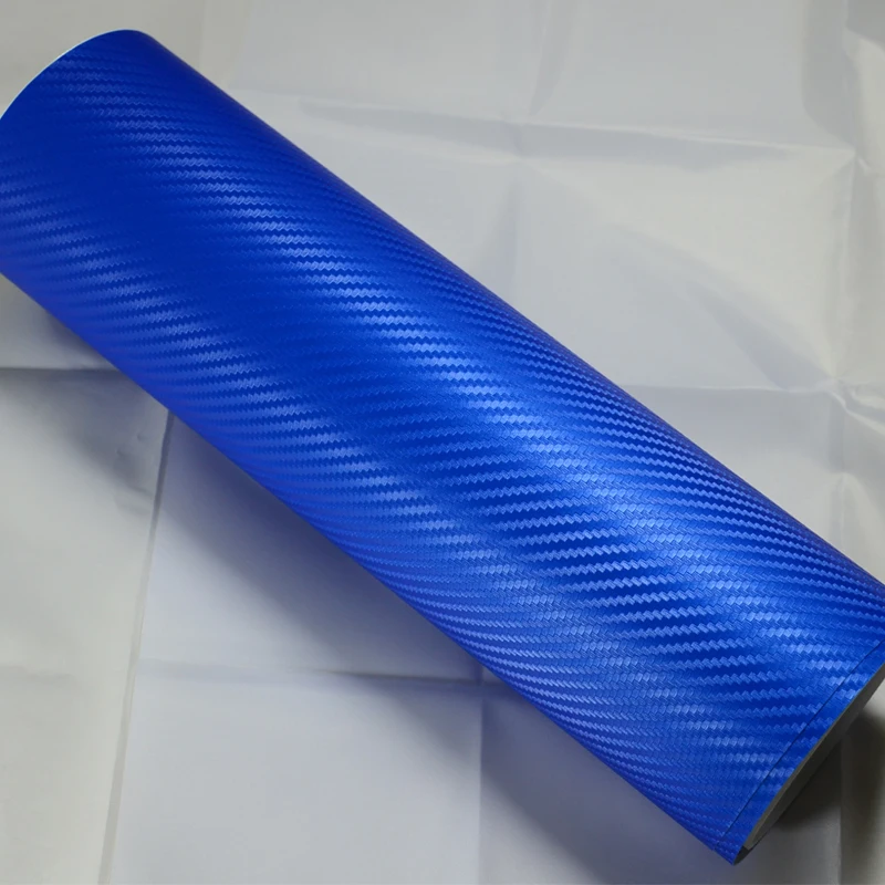 

3D Carbon Fiber Car Body Wrap Car Wrapping With Air Bubble 1.52x30m/roll Jewelry Blue