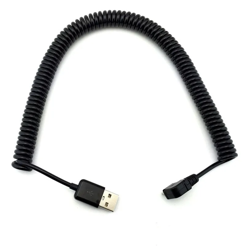 1 м 3 кабель Micro USB штекер 90 градусов угловой колено к пружинный спиральный
