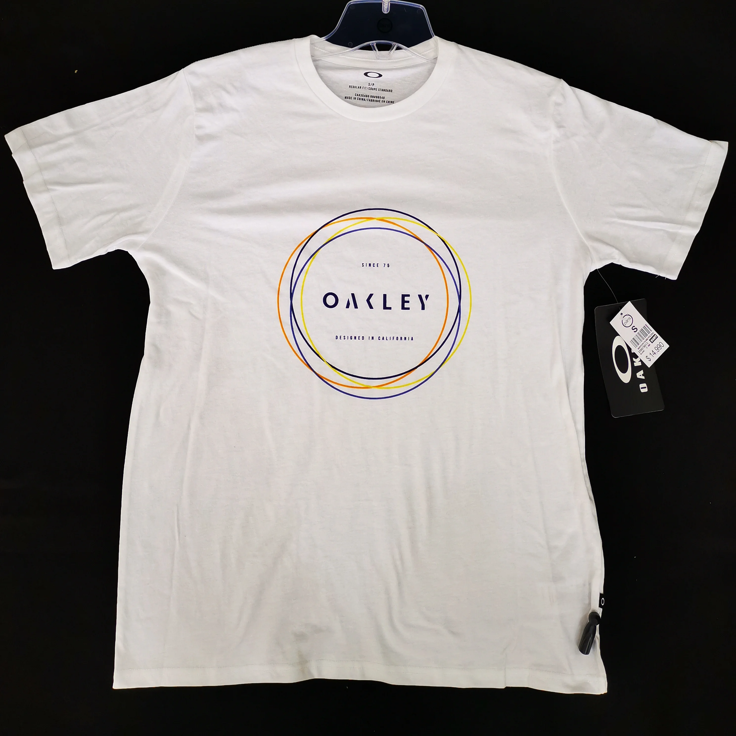 Хлопковая камуфляжная футболка Oakley с принтом монограмм и круглым вырезом