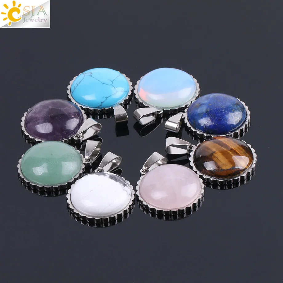 CSJA 1 шт. цветок бахрома круглые ожерелья подвески для женщин натуральный