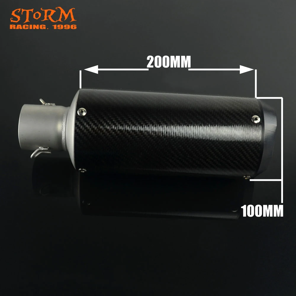 

Universal Black 38MM-51MM Adaptor Carbon Fiber Rear Exhaust Pipe Muffler Silencer For Dirt Bike Street Bike Scooter ATV