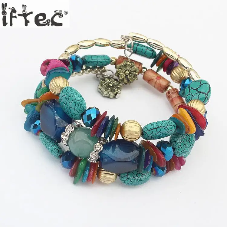 Nationality Strings Of Beaded Multi-layers Charm Bead Colorful Bohemia Bracelet Bangle Bracelets &amp Bangles Blue Mom Gifts | Украшения и
