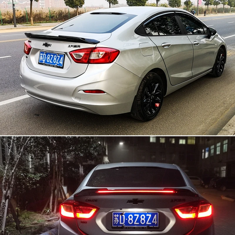 

Для 2017 2018 Cruze LED Спойлер ABS Материал заднего крыла автомобиля праймер цвет задний спойлер для Chevrolet спойлер Cruze