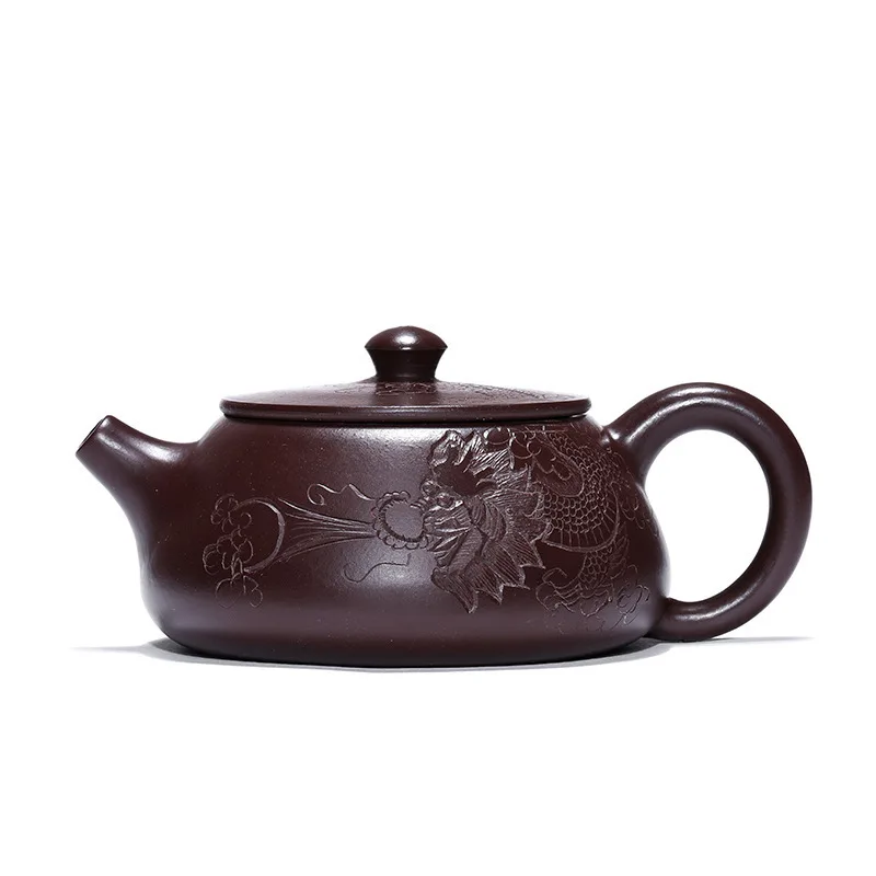 Purple and Zhu mud Эмалированный керамический чайник Xufeng Longwen Shihu Zizhu Nie ручной чайный сервиз оптом Подгонянный агент кусок поколения волос - Цвет: Purple and Zhu mud