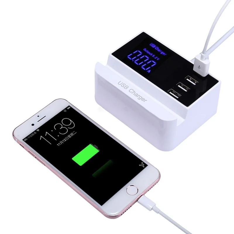 Универсальный 4USB порт Смарт USB зарядное устройство адаптер со светодиодным дисплеем расширение Универсальный адаптер для путешествий планшет настенное зарядное устройство розетка питания
