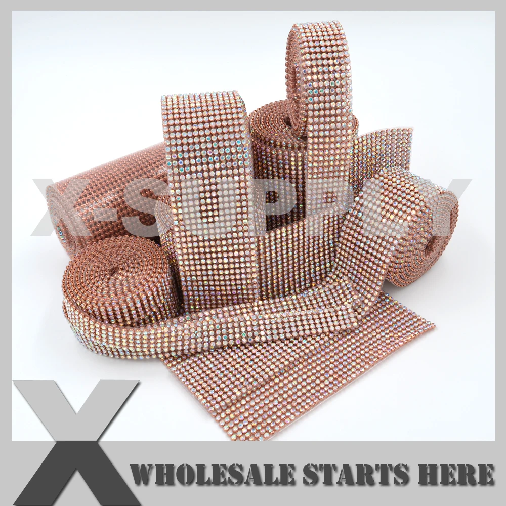 Розовое золото Кристалл AB Стразы обвязки стенд используется для свадебного