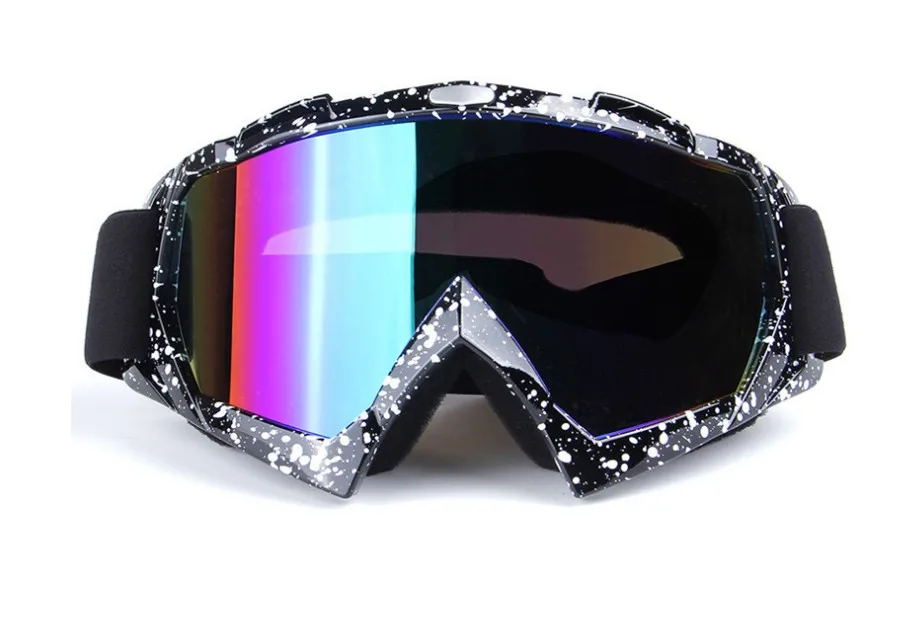 Black Dot Мужские и женские лыжные очки для сноуборда UV400, ветрозащитные солнцезащитные очки, спортивные очки, маска для катания на лыжах и снегоходах, противотуманные очки с одним объективом - Цвет: Black Dot