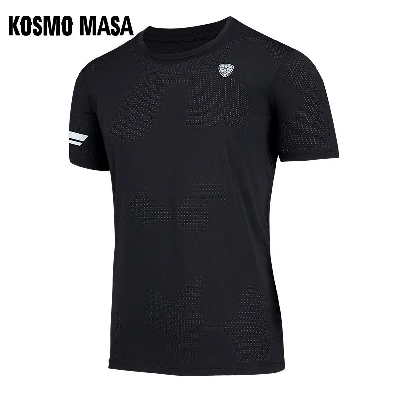 KOSMO MASA футболки для фитнеса, мужские футболки, крутая летняя дышащая быстросохнущая Повседневная футболка с коротким рукавом, топы 4XL, футболки для мужчин MC0385