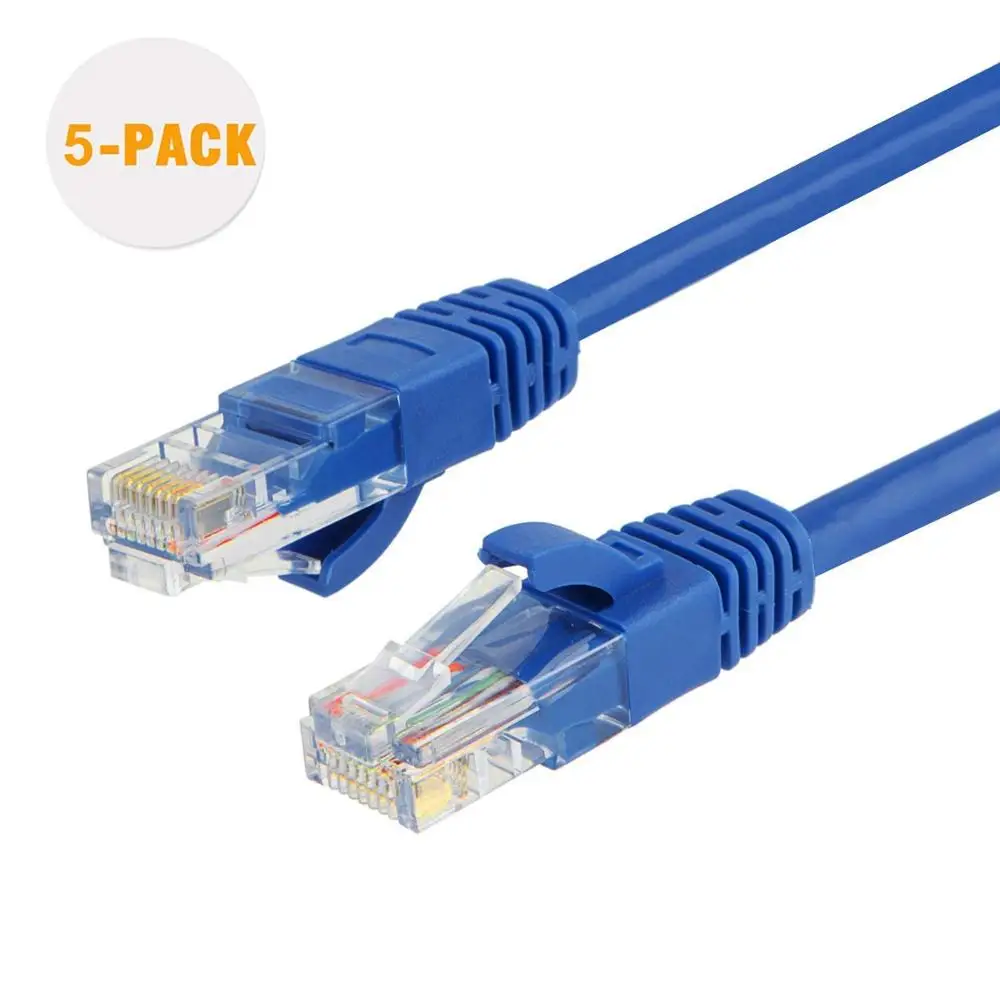 Ethernet-кабель CAT6 CableCreation [5-Pack] UTP 1 гигабитный 250 МГц Ethernet-патч-кабель совместимый с