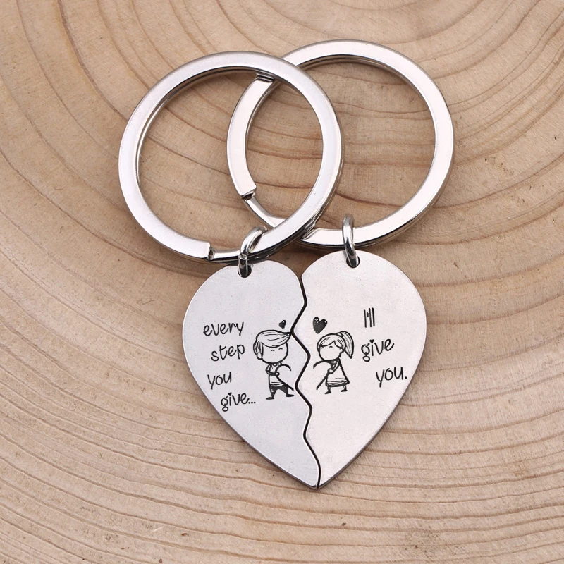 1 пара брелоков для ключей в виде разбитого сердца пазл пары подруги влюбленных