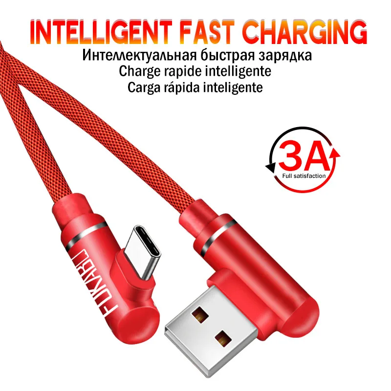 3 А USB кабель для быстрой зарядки типа C для huawei P20 P30 xiaomi Redmi Note 7 samsung S9 S10 кабель для мобильного телефона USB-C шнур для зарядки
