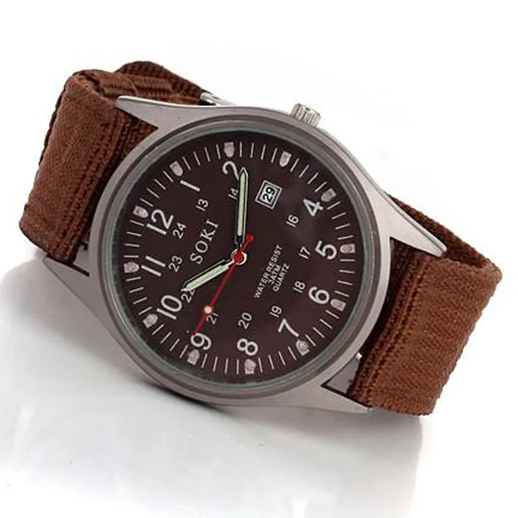 Часы наручные SOKI мужские с ремешком из нейлона модные брендовые украшения для