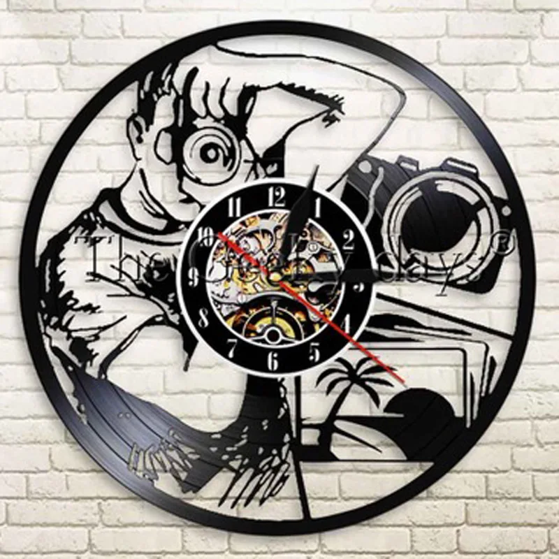 Винтажные виниловые часы Horloge Murale дизайн настенных часов для фотосъемки