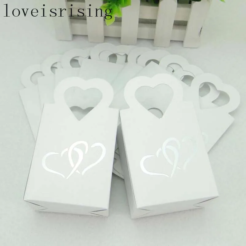 100 шт./лот белые/розовые цвета креативные конфетные коробки с сердечками для