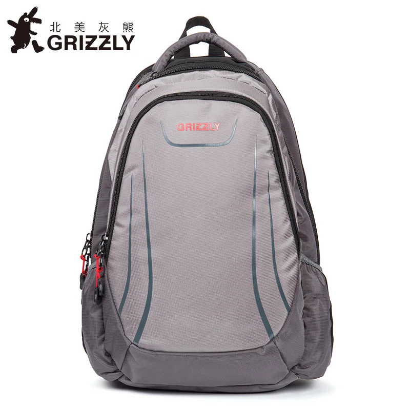 GRIZZLY детский Оксфорд рюкзак многофункциональный мужской школьный рюкзак Mochila Женская специальная Дорожная сумка большой емкости Водонепроницаемые сумки - Цвет: Серый