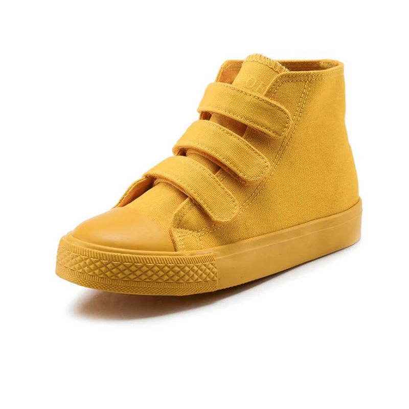 Туфли детские высокие повседневные парусиновая обувь карамельных цветов для