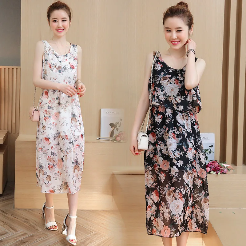 Длинное платье для беременных 2018 летнее шифоновое с принтом|Платья| |