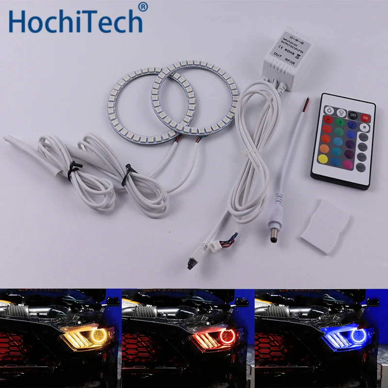 

For Ford Mustang 2015 2016 Multi-color Led Angel Eyes Kit RGB Halo Rings Daytime Light DRL