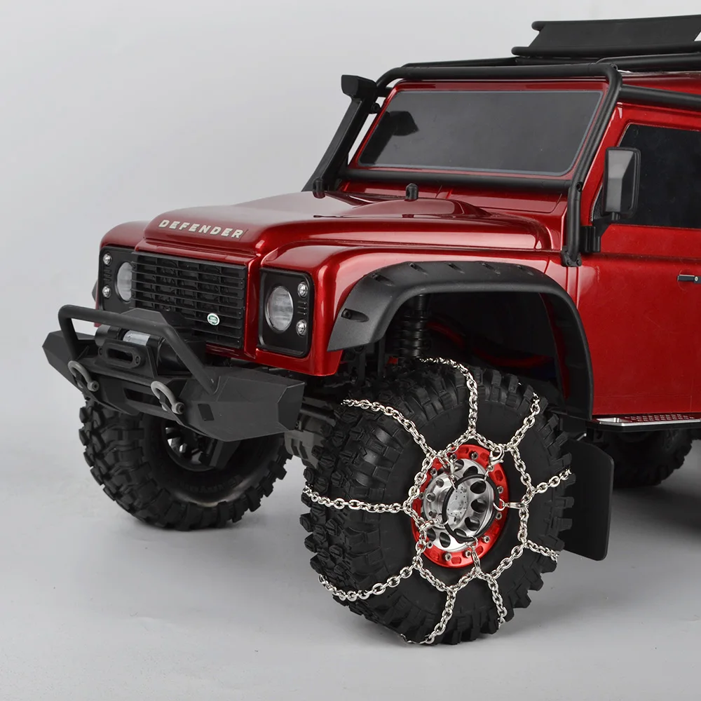 

2 шт., 1,9 дюймовая цепь для снега шин 114 мм/108 мм/120 мм для Axial SCX10 III Traxxas TRX4 Redcat GEN8 V2 1/10 RC Crawler