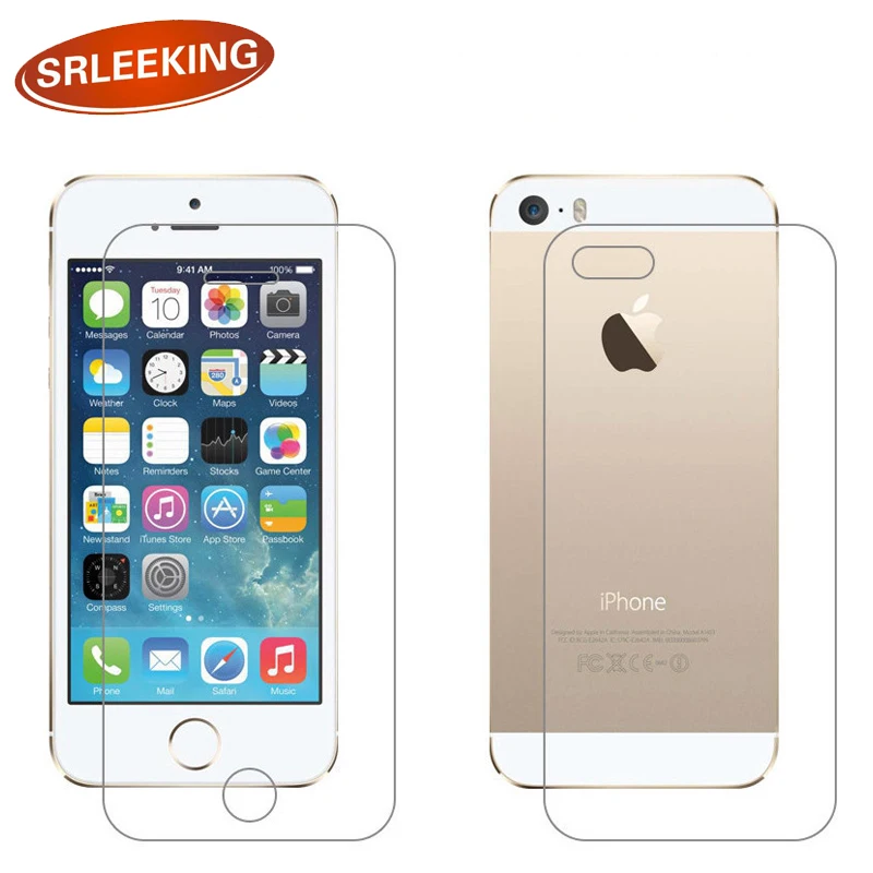 SRLEEKING одно переднее заднее закаленное стекло для iPhone 5 5S 2.5D Arc Edge Защитное экрана