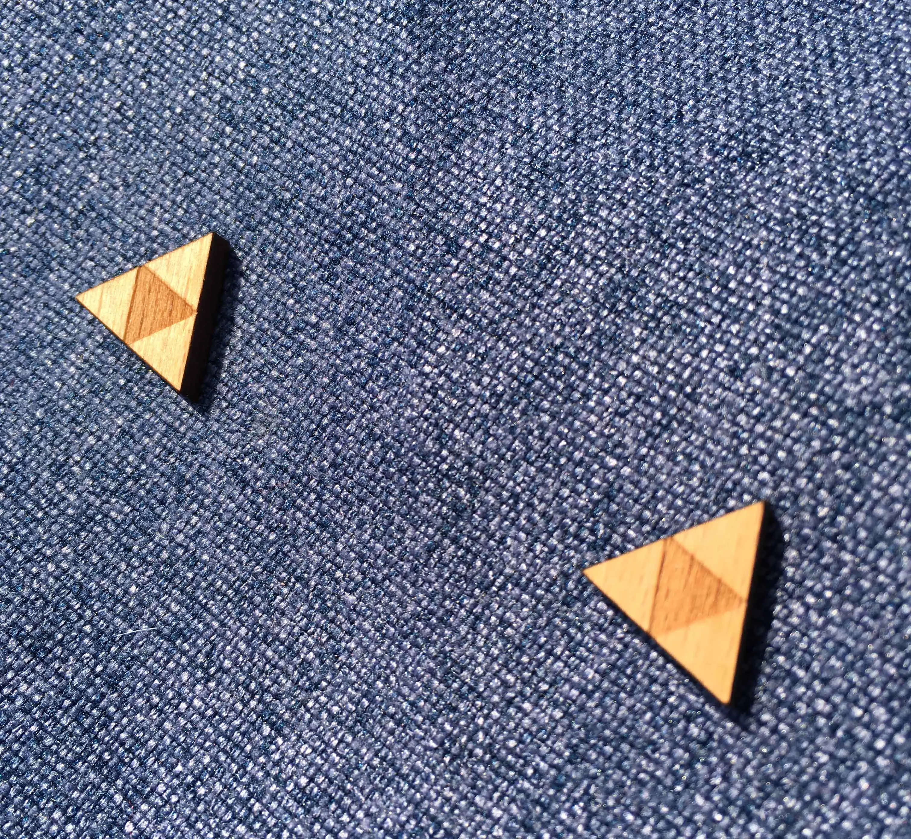 Деревянные серьги гвоздики в форме треугольника 1 пара|triangle earrings|triangle studwooden earring