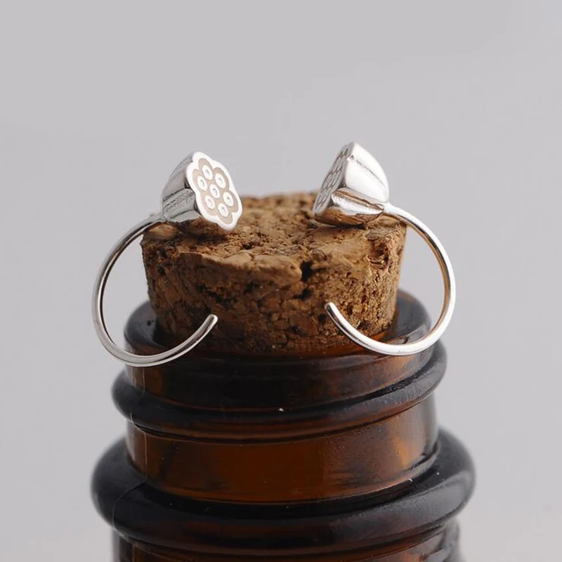 Китайский стиль Lotus Root серьги гвоздики в форме растения для женщин маленькие