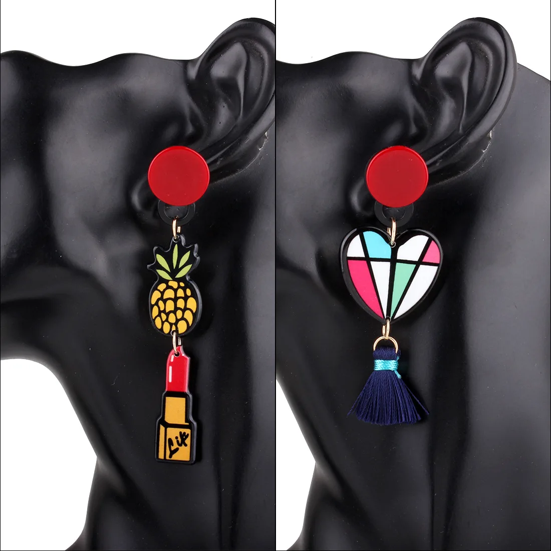 New Arrival Internet Influencer Korean Earrings Trendy Fruit Lipstick Asymmetric Long Love Dangle Chic | Украшения и аксессуары