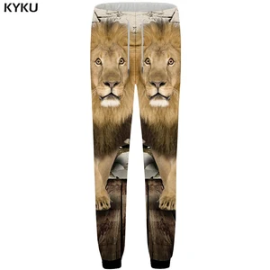 Мужские мешковатые штаны KYKU, зеленые прямые штаны с объемным принтом в виде животных, штаны для бега, 2019