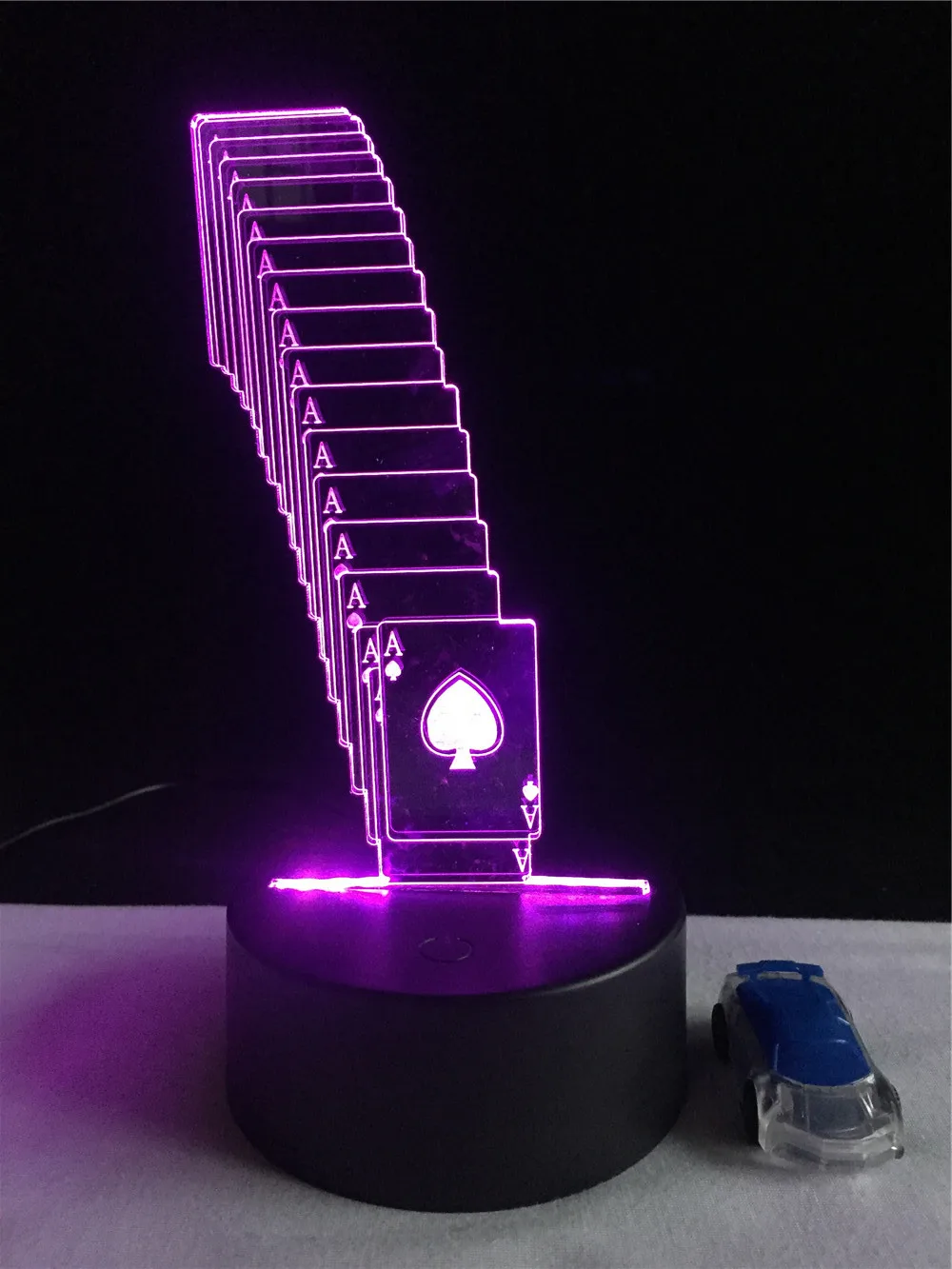 3D покерная игра в карты домашний декор для кафе бара ресторана ночник 7 цветов