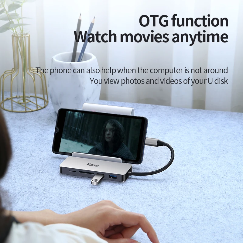 5 в 1 USB C концентратор Thunderbolt 3 type телефонный адаптер OTG для MacBook Chromebook samsung S8 S9 huawei