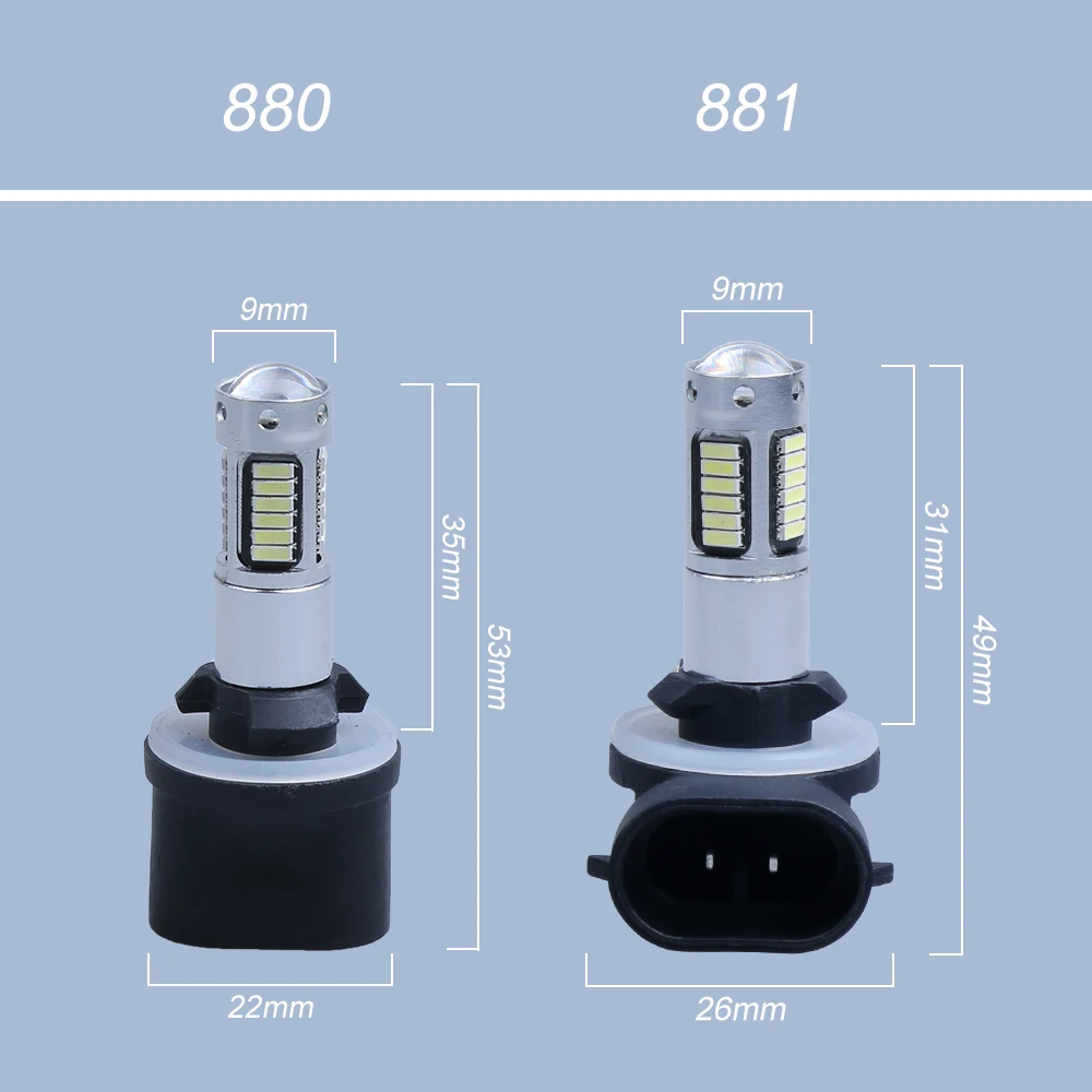 1 шт. H1/H3/H11/880/881 разъем 3014SMD 30 чипов светодиодный светильник лампы для автомобиля