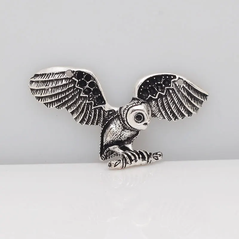 Античный Серебристый металлический сплав большая симпатичная подвеска с совой