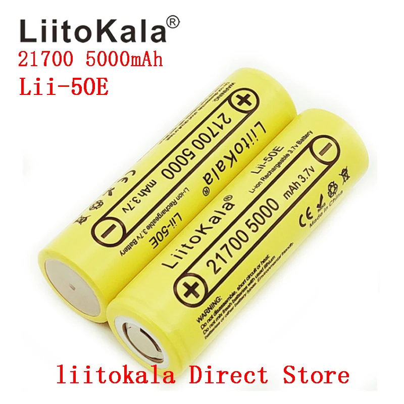 Перезаряжаемая батарея LiitoKala 3 7 в 21700 5000 мАч аккумуляторы высокой мощности