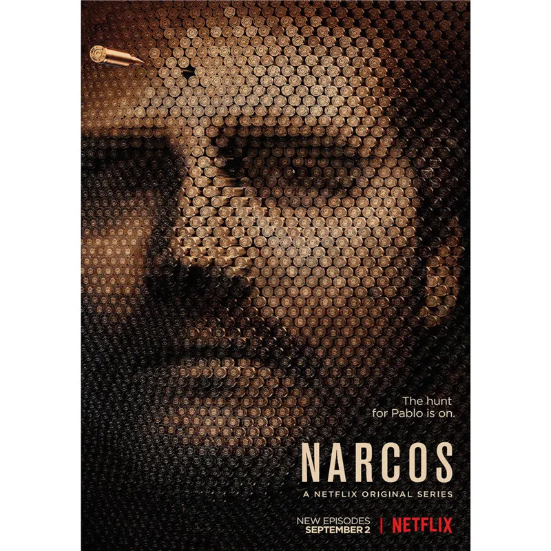 Золотой Narcos украшение для домашнего интерьера Крафт Фильм плакат рисунок core наклейки на стену - Цвет: Золотой