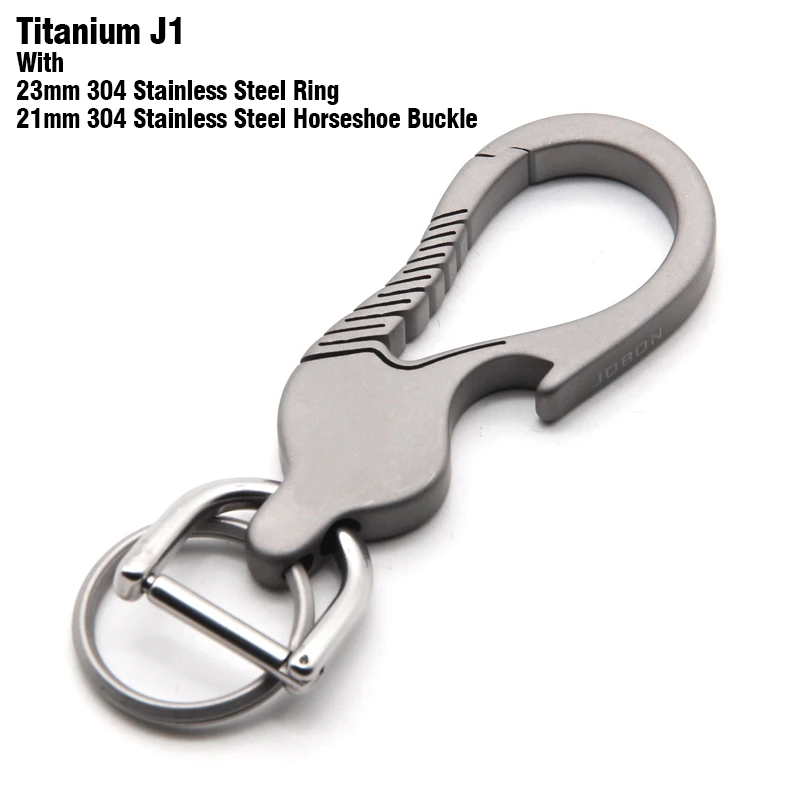 Titanium-J1-RB Настоящий титановый мужской брелок для ключей, пользовательский брелок для ключей, легкий титан, брелок EDC, роскошный бойфренд, лучший подарок - Цвет: Titanium-J1-RB