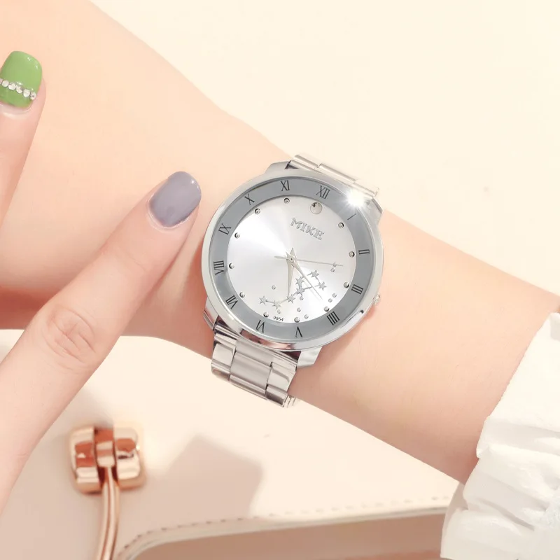 Часы для пар мужские и женские роскошные часы с ремешком из нержавеющей стали