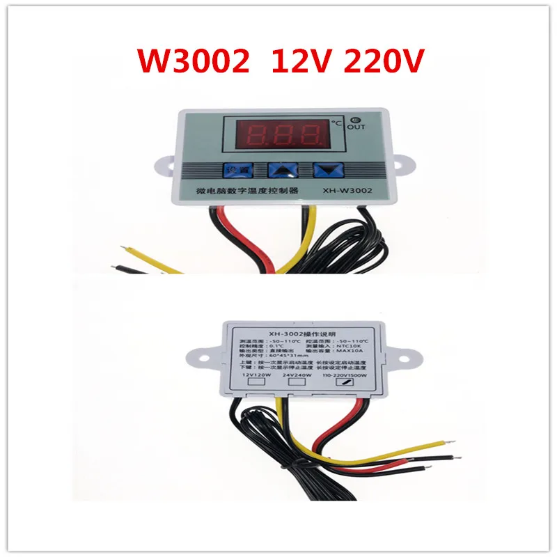 W1411 AC 220 В 10A светодиодный цифровой контроль температуры ler термостат контроль переключатель датчика для теплиц для водных животных Husbandry