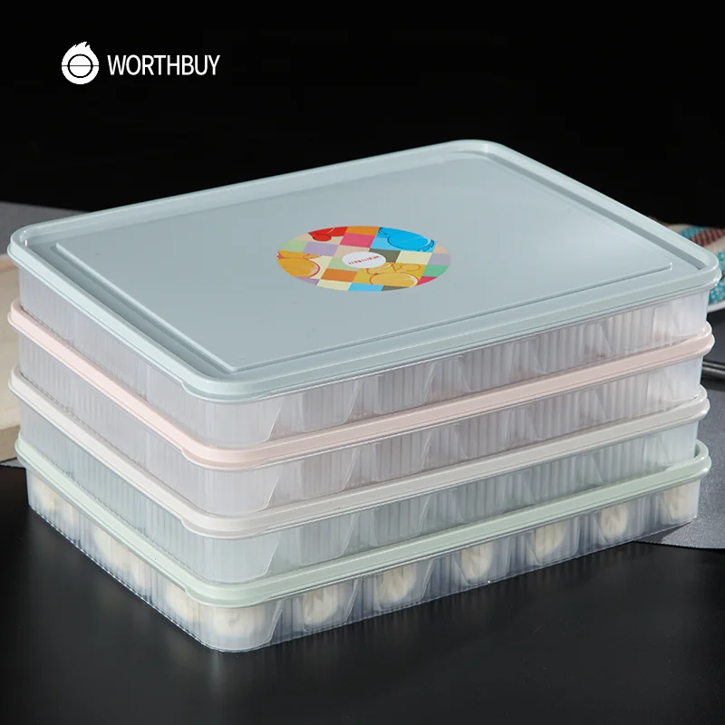 WORTHBUY 21 Сетка кухонная пельменница контейнер для хранения с крышкой BPA свободная