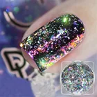 Хамелеоновые лазерные хлопья Galaxy Holo, 0,2 граммакоробка, блестящий порошок для ногтей, хлопья для Galaxy Chrome, лазерные хлопья