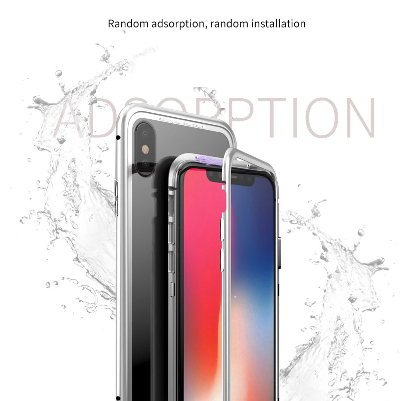Магнитный металлический чехол CHYI 360 для iPhone X XS Max 8 Plus 7 задняя крышка из