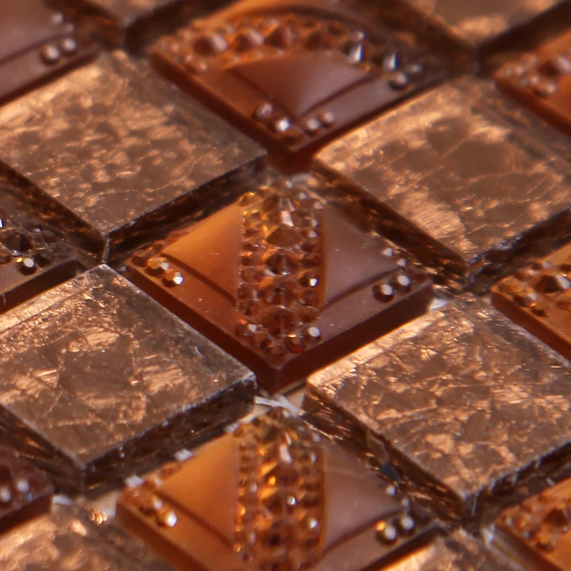 Hot Yi Ding mirror glass mosaic tile checkerboard backdrop + tea foil interior resin 1.5 |