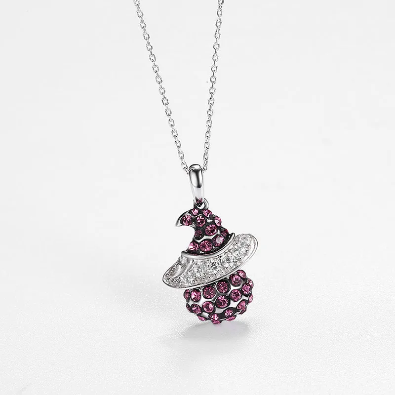 Личное ожерелье кристаллами от Swarovski сказки ведьмы Подвески 3 цвета со стразами 925