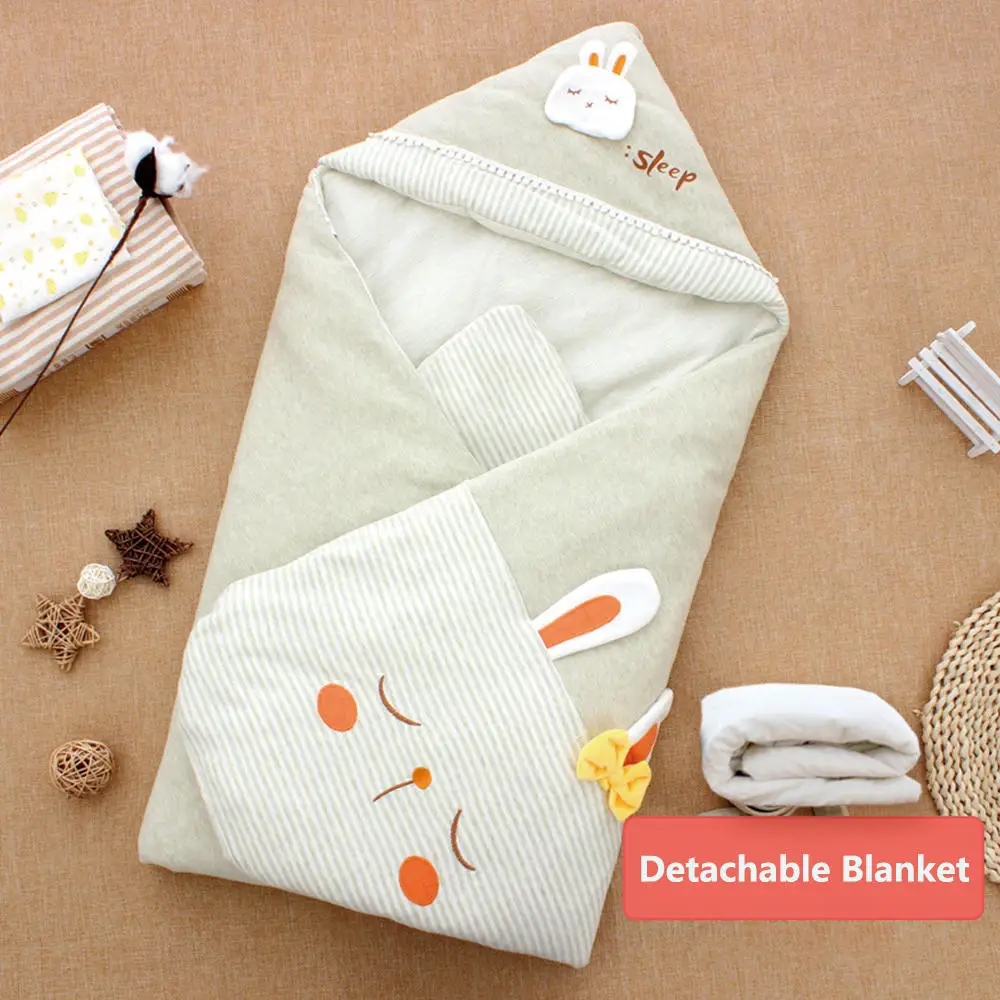 rabbit1 Цветное хлопковое детское одеяло, Зимняя Толстая съемная внутренняя подкладка, комплекты постельного белья, одеяло для новорожденных, дизайнерское детское одеяло с рисунком животных - Цвет: rabbit1