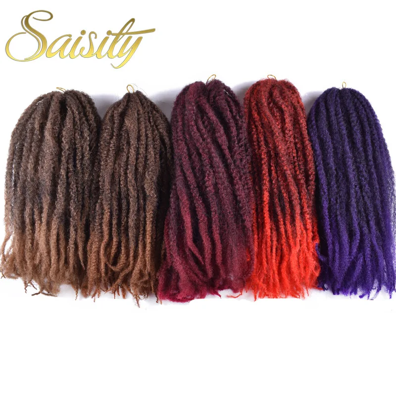 Saisity Омбре Marley косички для плетения крючком синтетические волосы кудрявые афро
