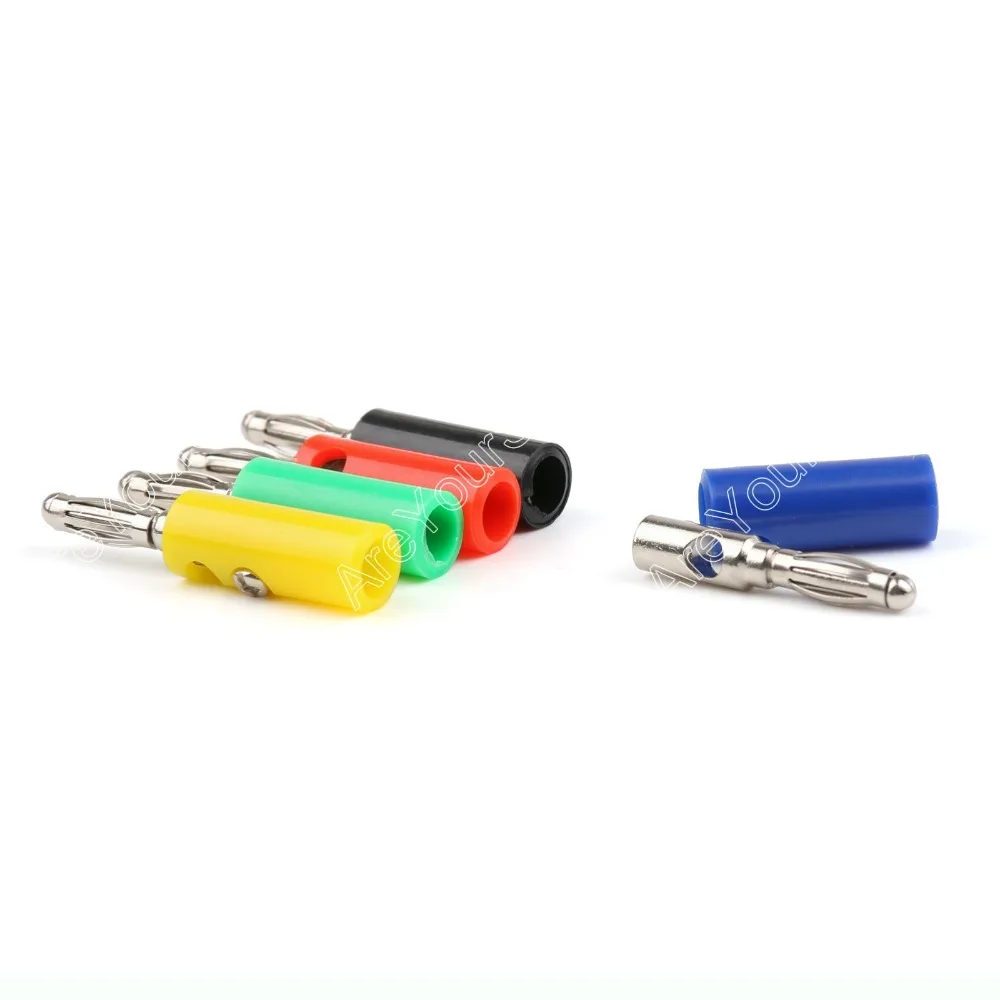 

Areyourshop Sale 100 Pcs 4mm Lanterns Banana Plug 5 Color For Power Amplifiers Binding Post