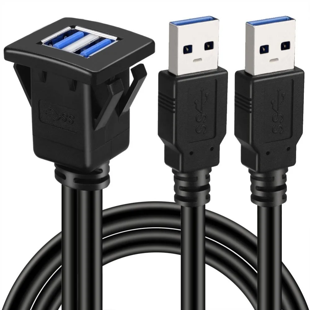 Удлинительный кабель с двумя портами квадратная панель USB 3 0 удлинитель пряжкой