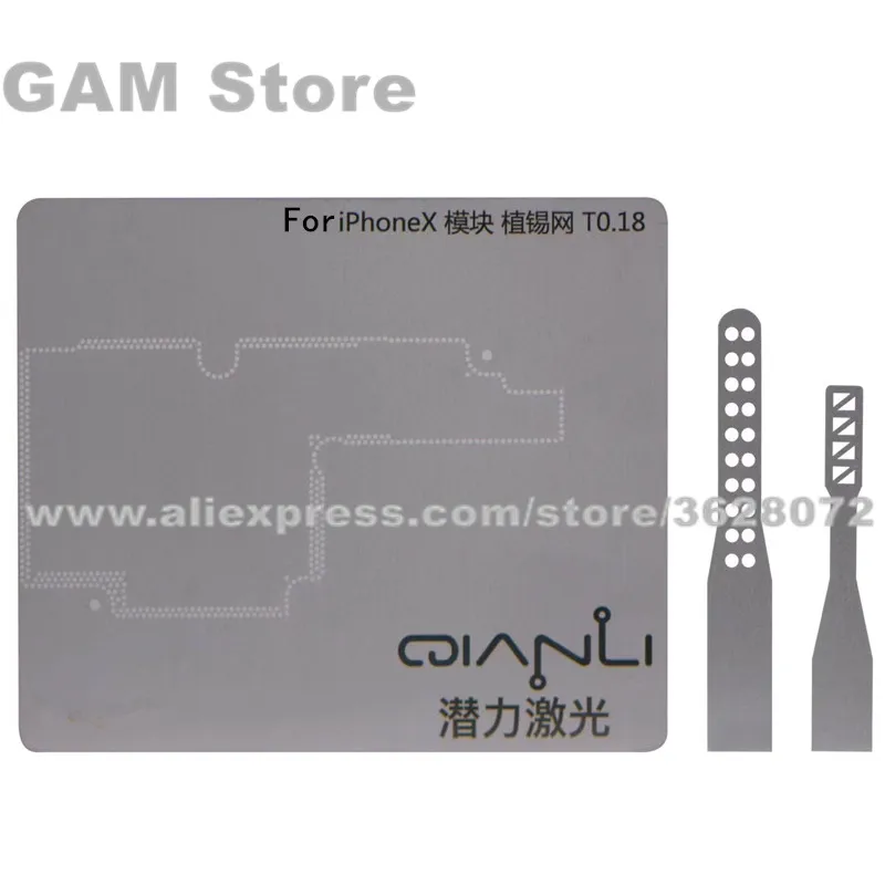

For iPhone X Positioning BGA Stencil Mold Steel Reballing Plate Mainboard Repair tool + Motherboard Separation Knife 5set/lot