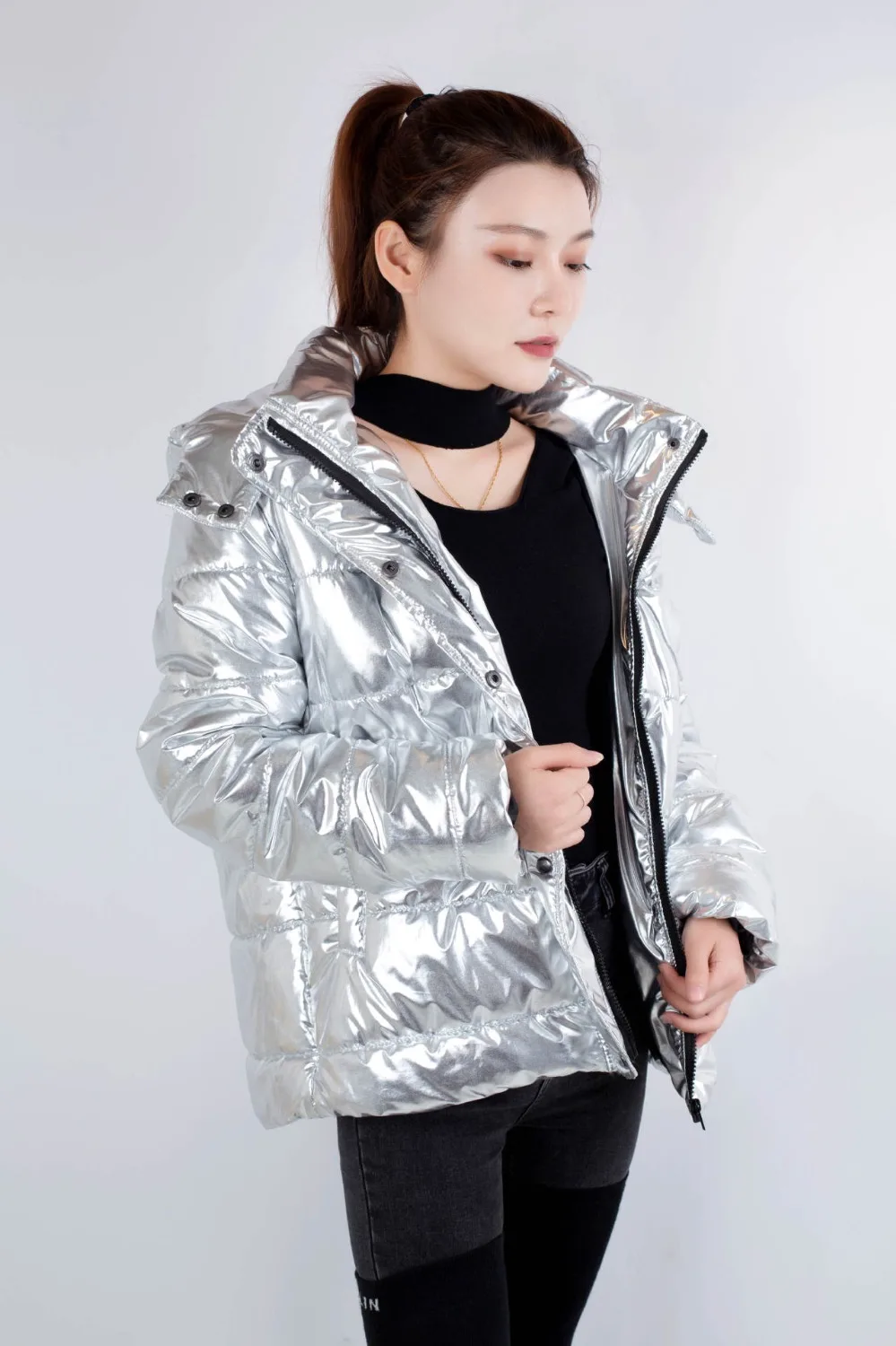 Зимняя модная зимняя куртка-пуховик пальто для женщин с капюшоном теплое